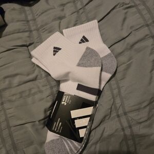 adidas Men's Athletic Crew Socks in White and Gray